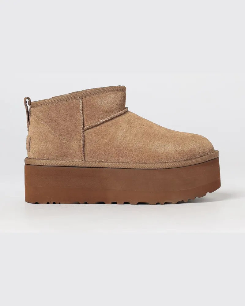 UGG Classic Ultra Mini Platform Stiefel aus Wildleder Bronze