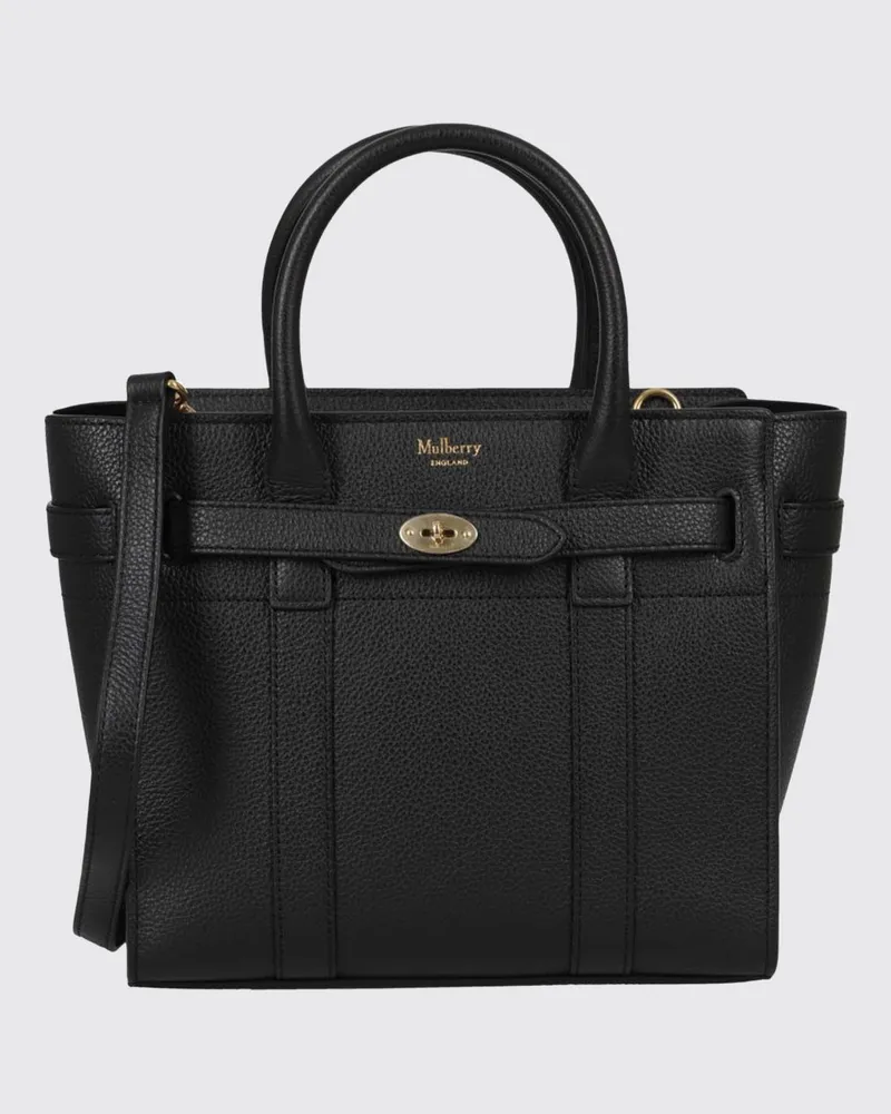Mulberry Bayswater Mini Tote-Tasche mit Reißverschluss aus Kalbsleder mit Schulterriemen Schwarz