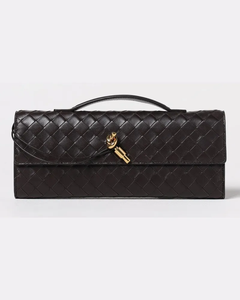 Bottega Veneta Andiamo Clutch aus geflochtenem Leder Braun