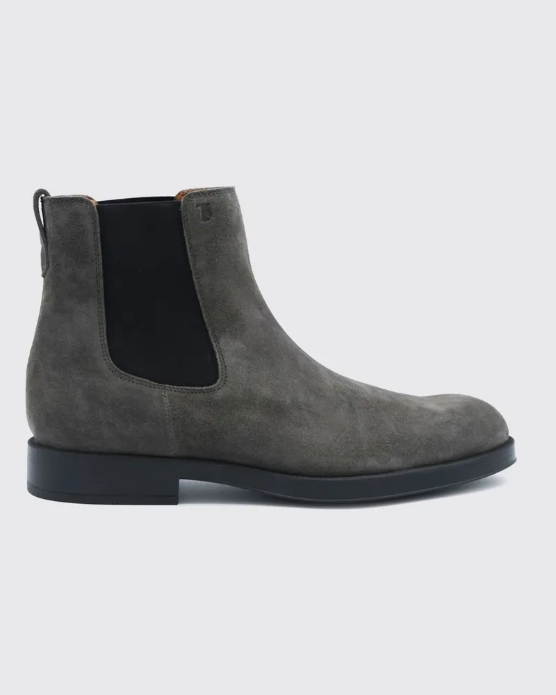 TOD'S Chelsea-Stiefel aus Veloursleder mit T Timeless-Logo Burnt