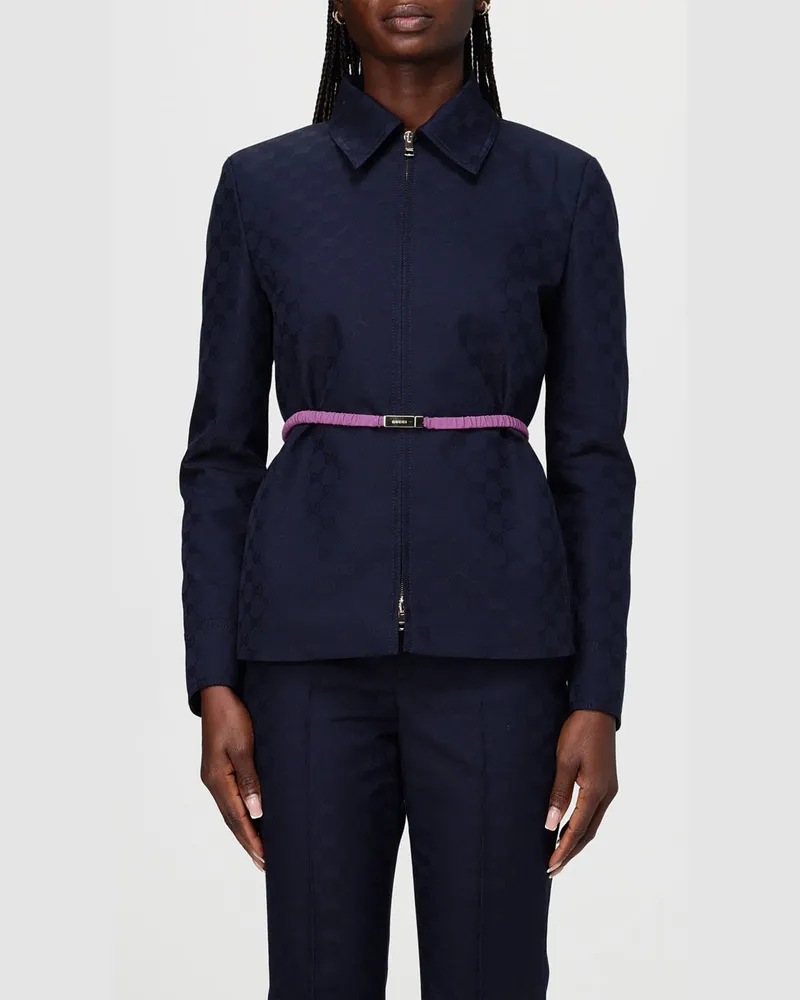Gucci GG Baumwollmischjacke Blau