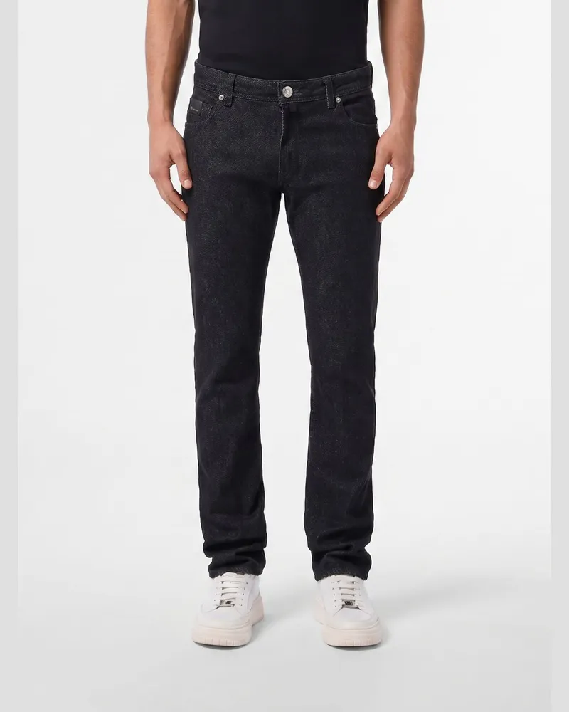 Billionaire Slim Fit Jeans aus Denim Schwarz