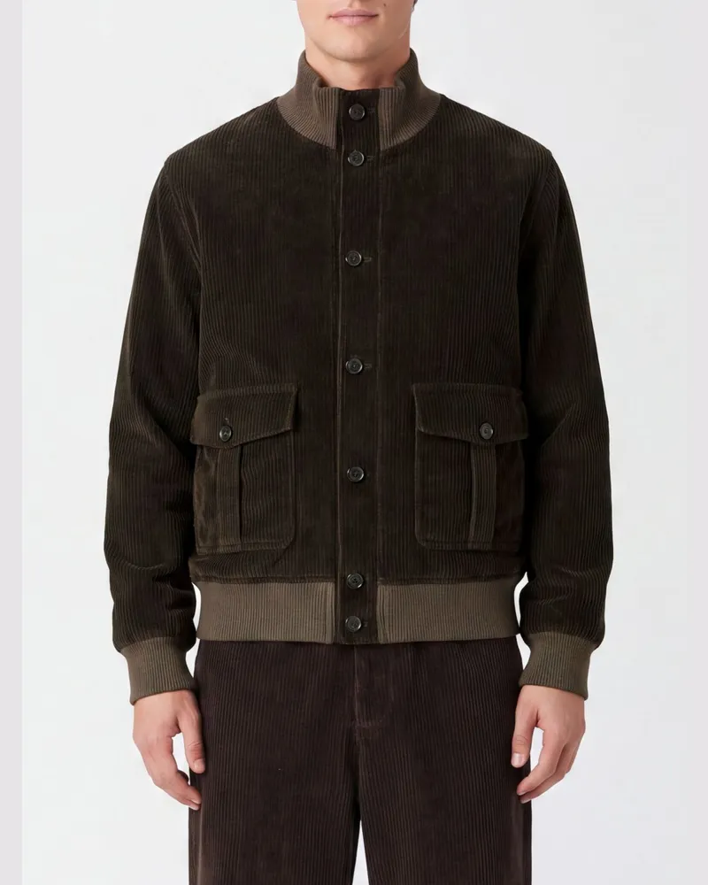 CIRCOLO 1901 Bomberjacke aus Samt mit Stehkragen und elastischen Bündchen Mud