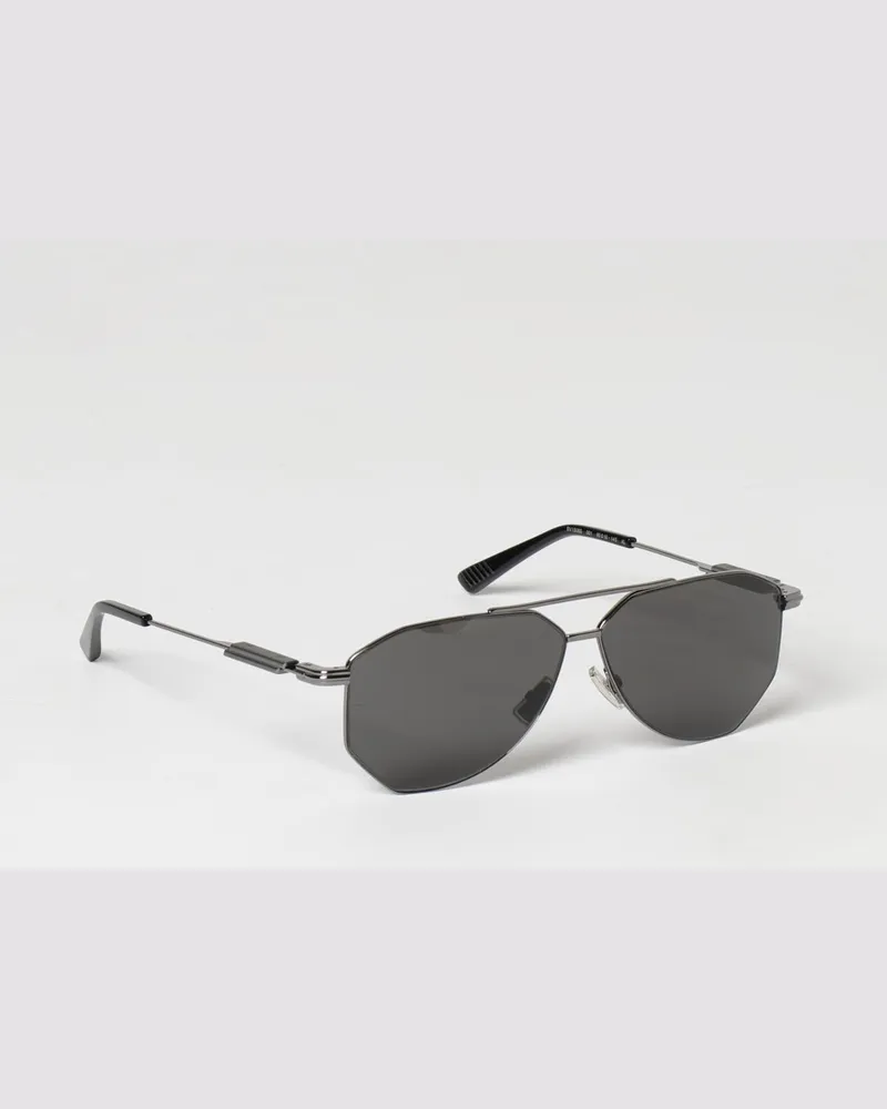 Bottega Veneta Aviator-Sonnenbrille aus Metall mit Doppelsteg Grau