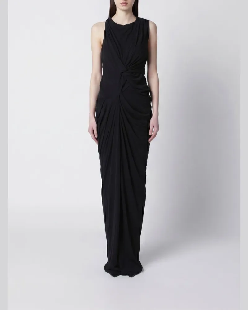 Entire Studios Drapiertes Baumwollkleid Schwarz