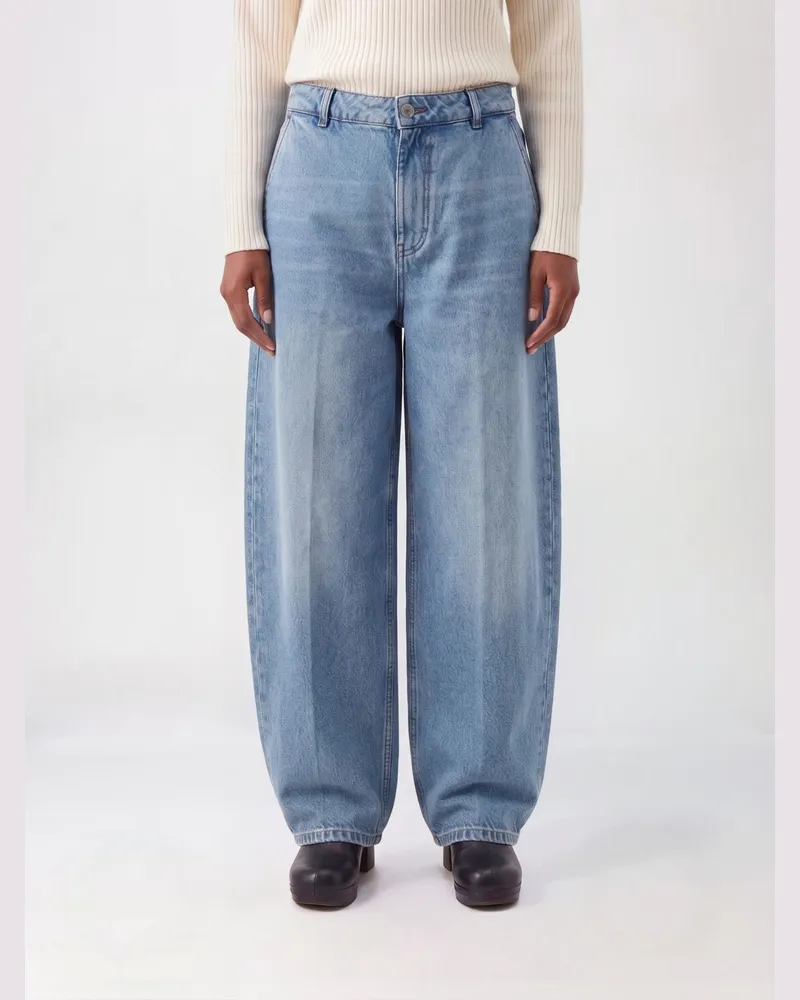 AMI Paris High-Waist Wide-Leg Jeans aus Baumwolldenim Navy