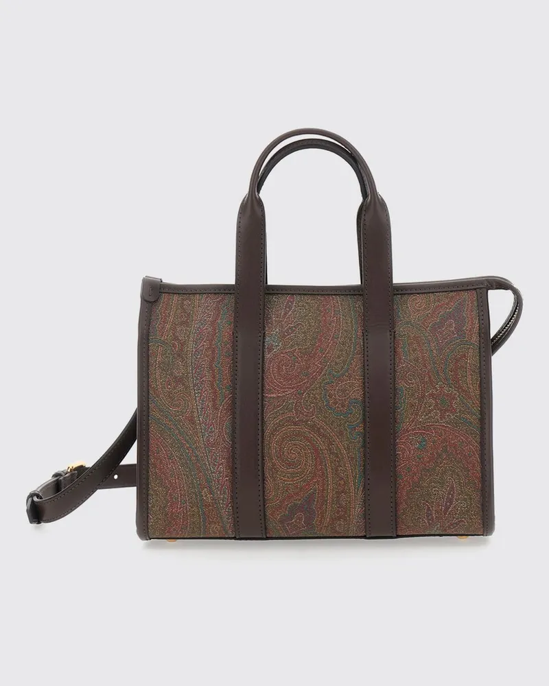 Etro Kleine Arnica Handtasche aus Paisley-Jacquard mit Schulterriemen Braun
