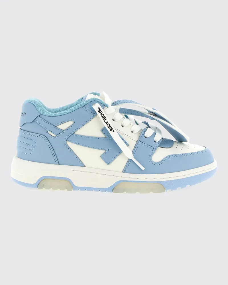 OFF-WHITE Zweifarbige Out Of Office Leder-Sneaker von mit appliziertem Logo Blau