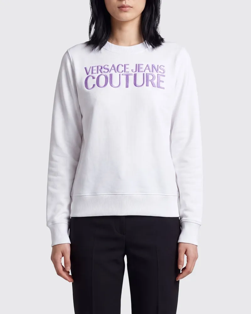 Versace Jeans Sweatshirt aus Baumwolle mit Logo Weiss
