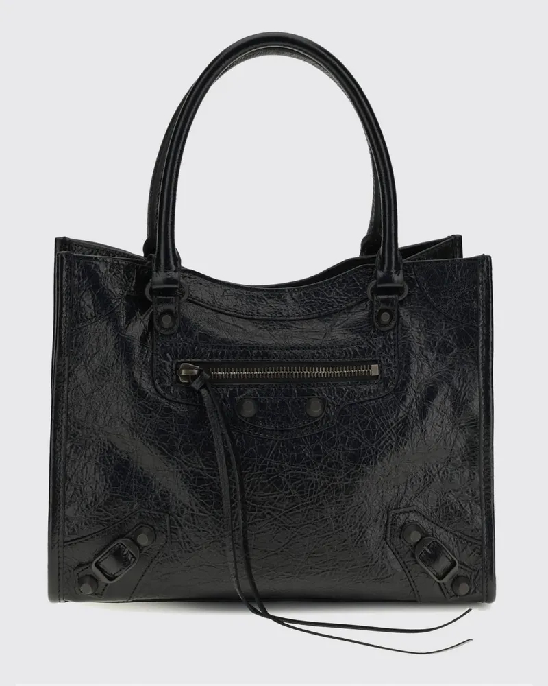 Balenciaga Le City Tasche aus Arena-Leder Schwarz