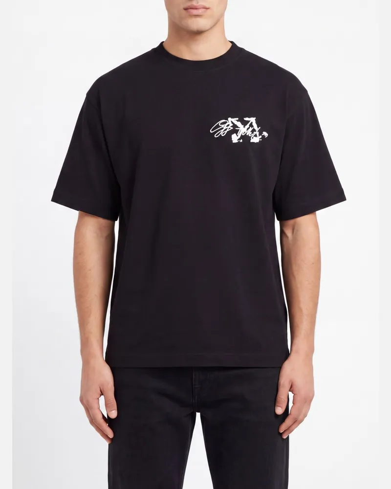 OFF-WHITE Baumwoll-T-Shirt mit Arrow-Logo und überschnittenen Schultern Schwarz