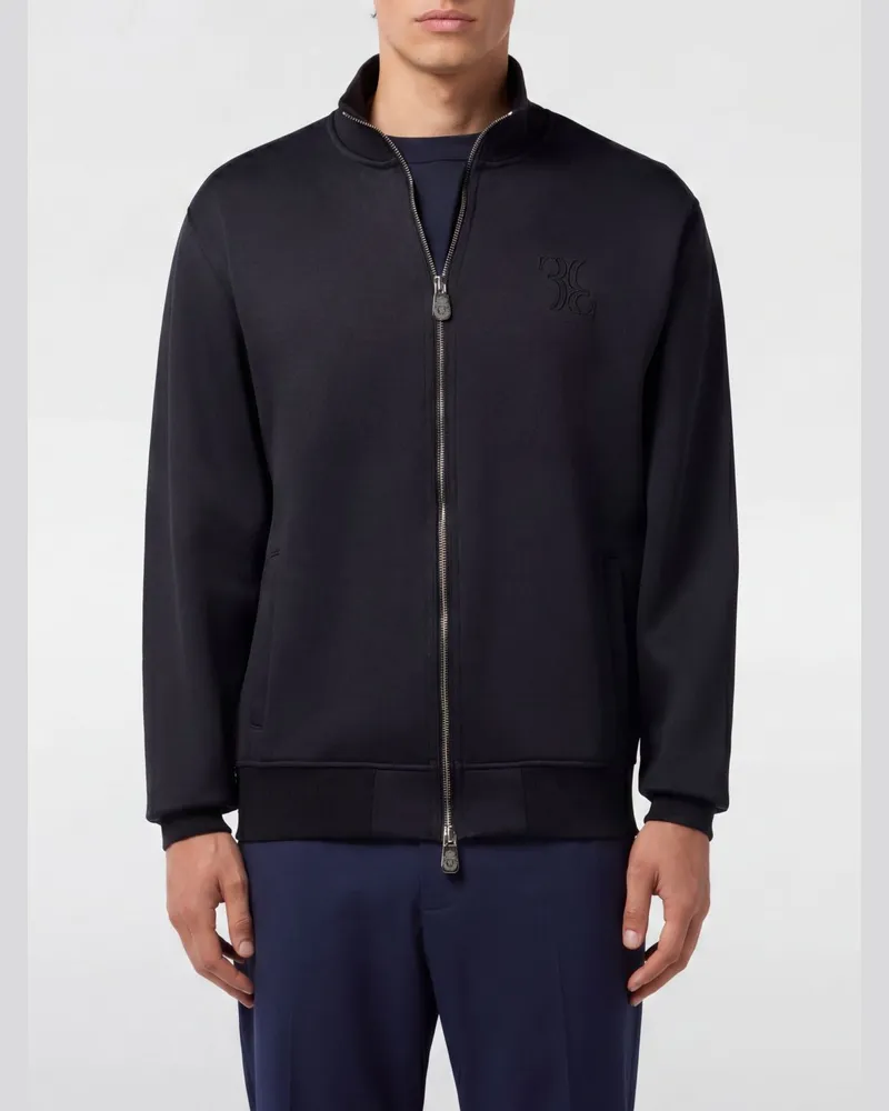 Billionaire Baumwoll-Sweatshirt mit Reißverschluss und Rollkragen Schwarz