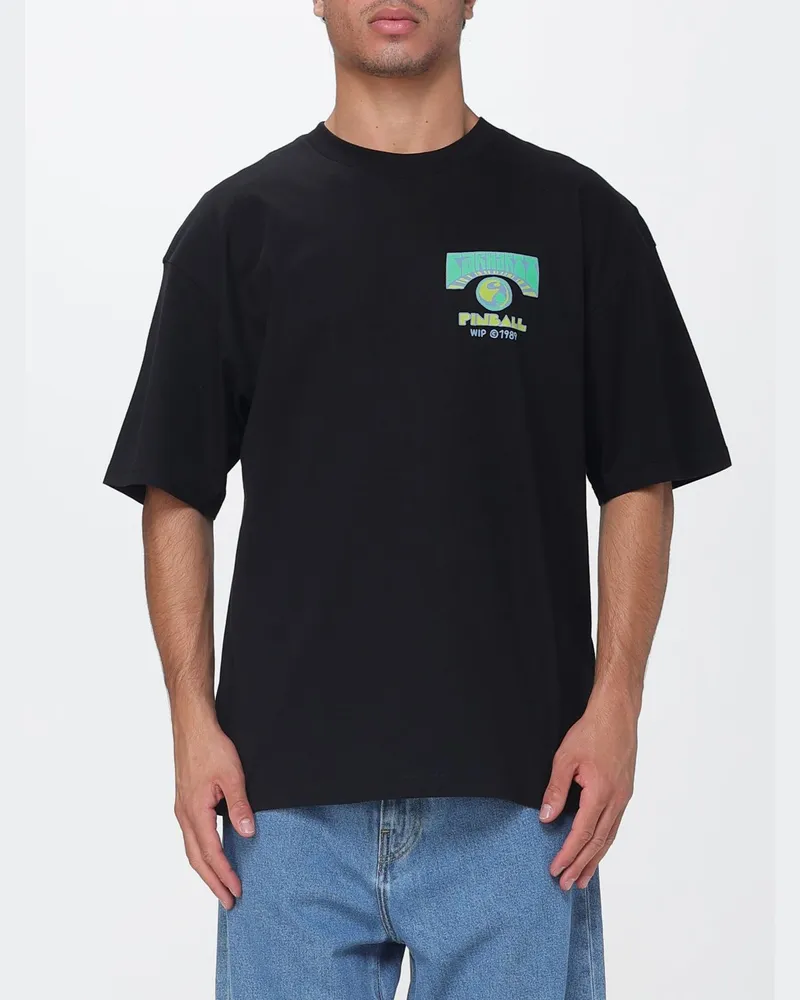 Carhartt WIP Baumwoll-T-Shirt mit Grafikdruck und Kontrastlogo Schwarz
