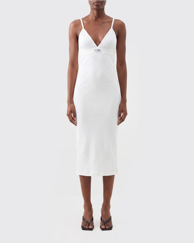 Maison Margiela Mini-Kleid aus Baumwollmischung Weiß