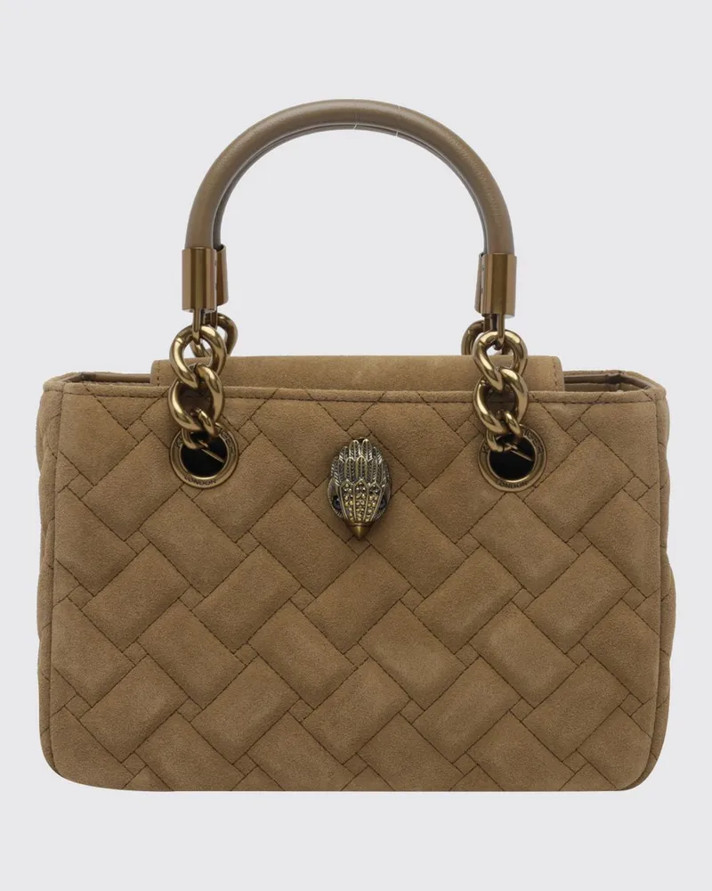 Kurt Geiger Kleine gesteppte Wildleder-Handtasche Kensington Braun