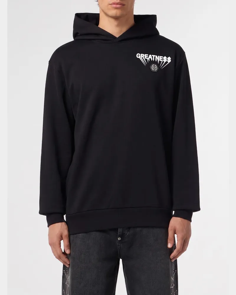 Philipp Plein Baumwoll-Kapuzenpullover Schwarz