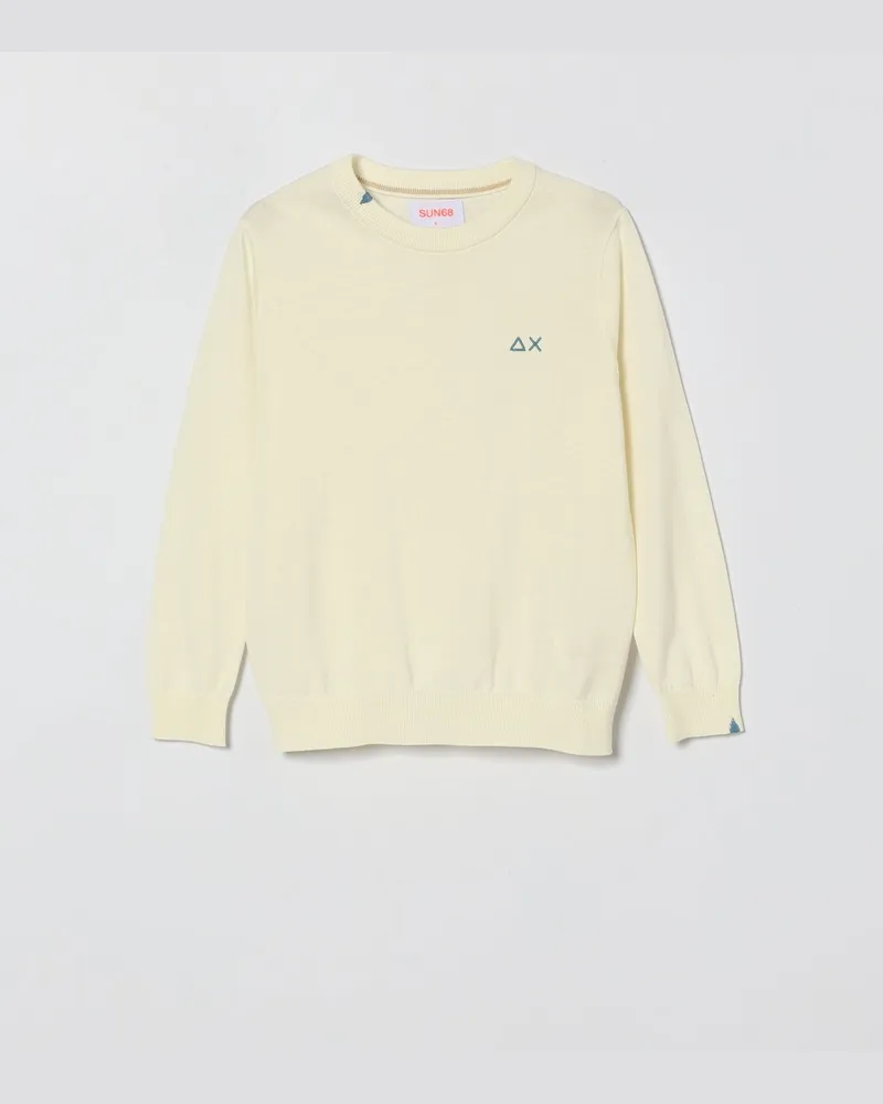 Sun68 Rundhals-Pullover aus Baumwolle Weiß