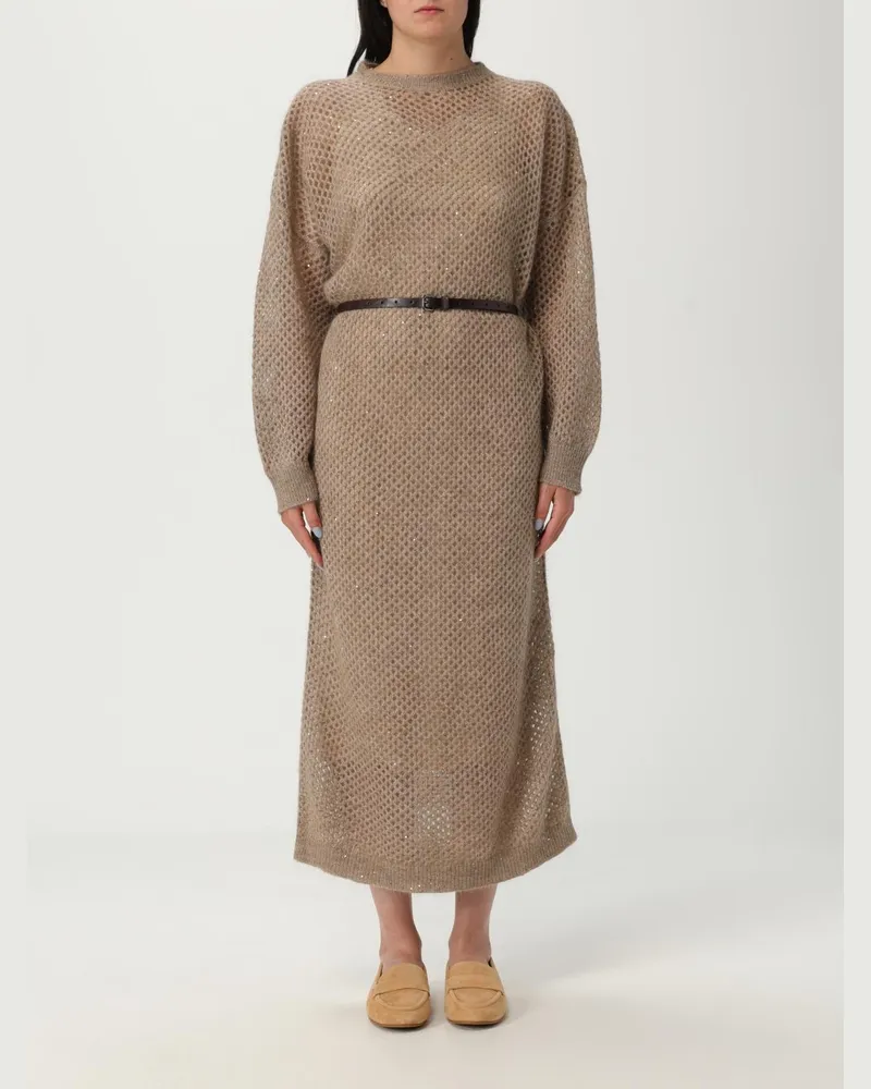 Brunello Cucinelli Kleider damen Braun