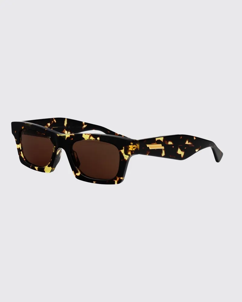 Bottega Veneta Rechteckige Sonnenbrille aus Acetat mit appliziertem Logo Braun