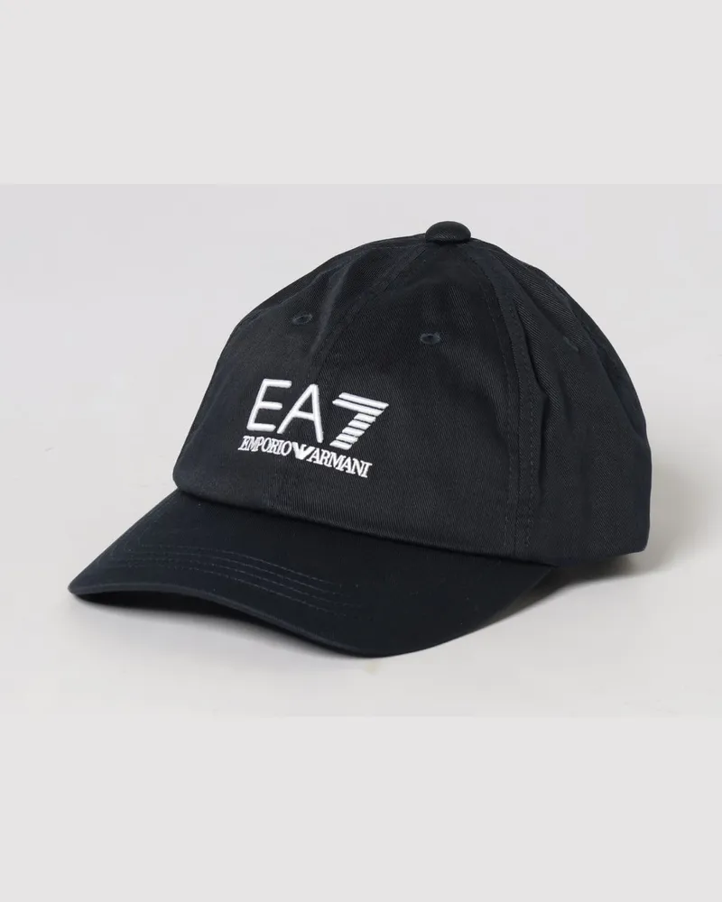 EA7 Baumwollmütze mit gesticktem Logo Blau