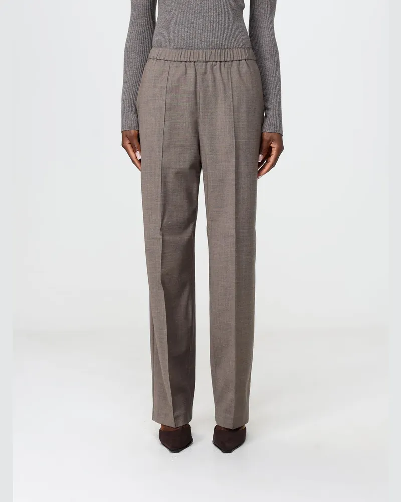 Fabiana Filippi Slim-Fit Skinny-Hose aus Wollmischung mit Monile-Detail Taubengrau