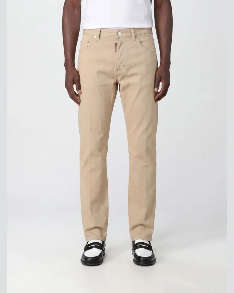 Dsquared2 Straight Fit Fünf-Taschen-Jeans aus Baumwolldenim Beige