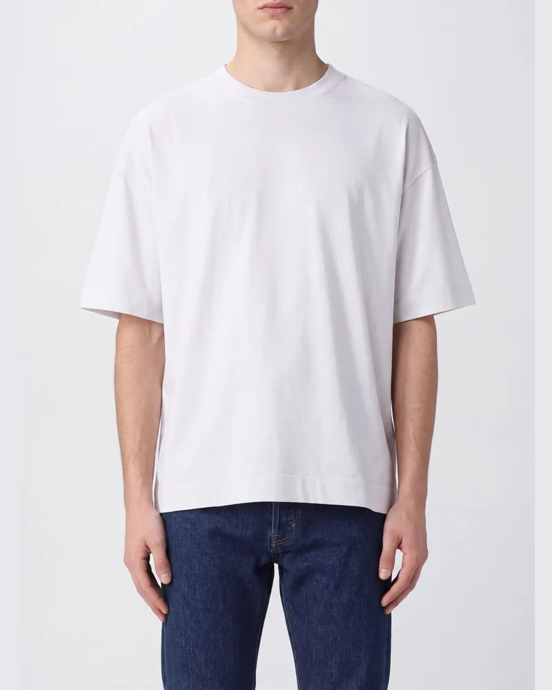 Dries van Noten Relaxed Fit Baumwoll-T-Shirt von mit Rundhalsausschnitt und überschnittenen Schultern Weiß