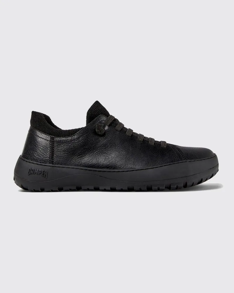 Camper Peu Serra Slip-on-Sneaker aus genarbtem Leder mit Vibram-Sohle Schwarz