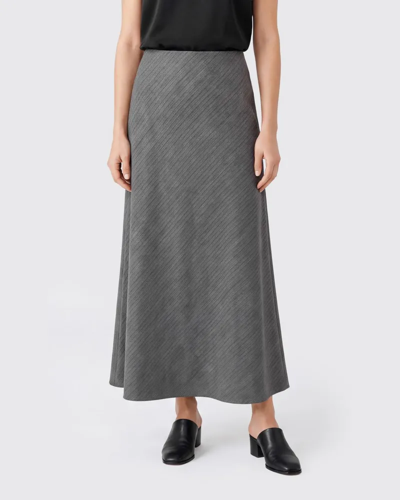 Alberta Ferretti Hoch taillierter Midi-Bleistiftrock aus Wollmischung Grau