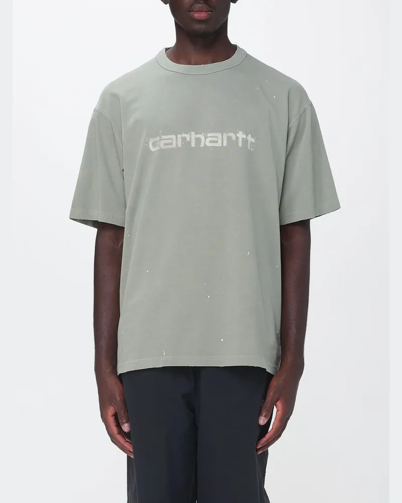 Carhartt WIP Rundhals-T-Shirt aus Bio-Baumwolle mit aufgedrucktem Logo Grün