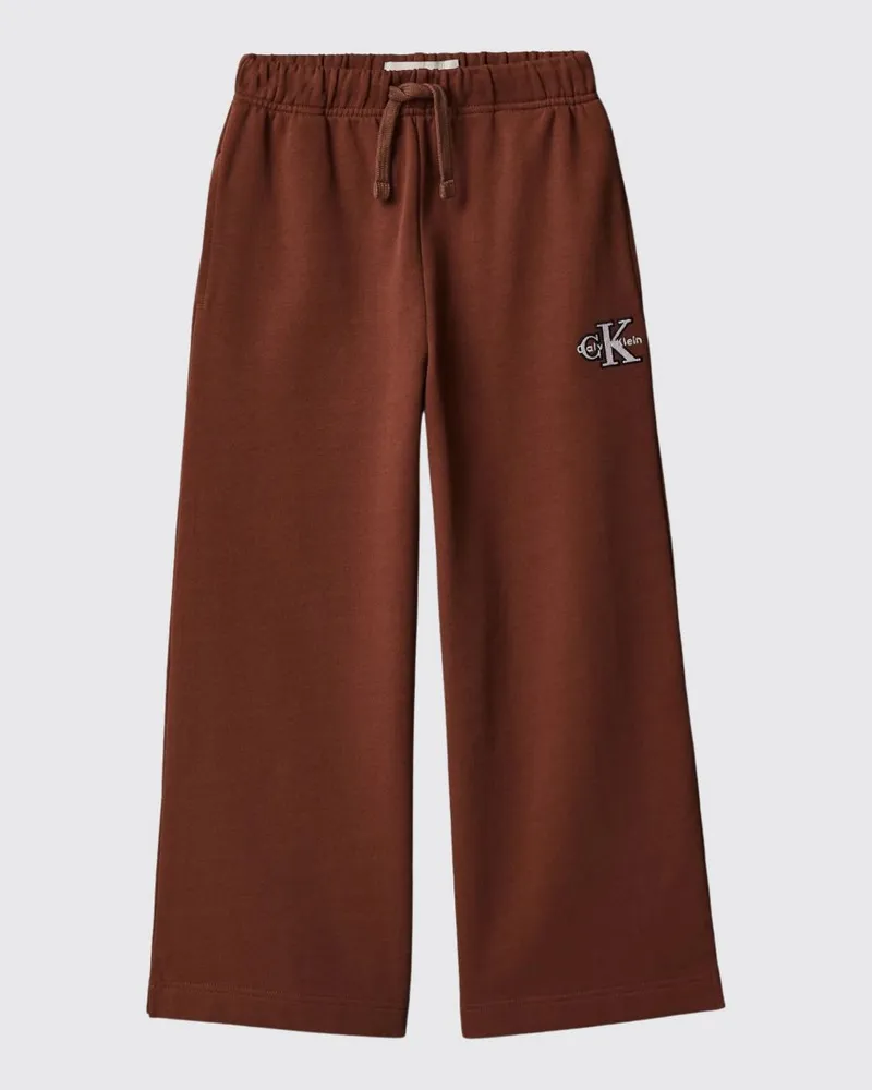 Calvin Klein Baumwoll-Jogginghose mit Kontrastlogo für Jungen Braun