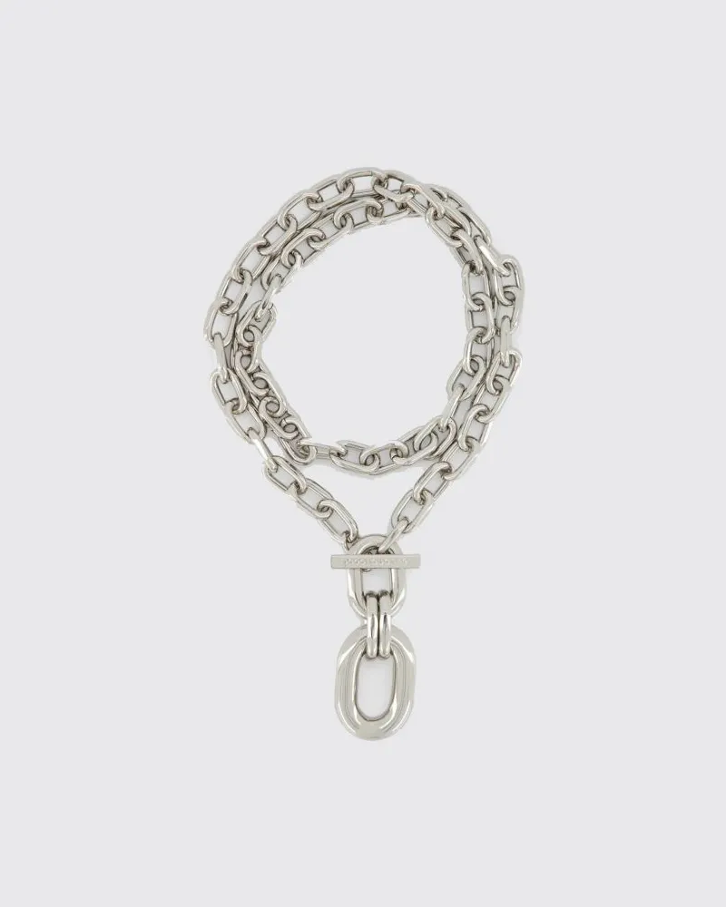 Paco Rabanne XL Link Halskette aus Messing mit Anhänger Silber