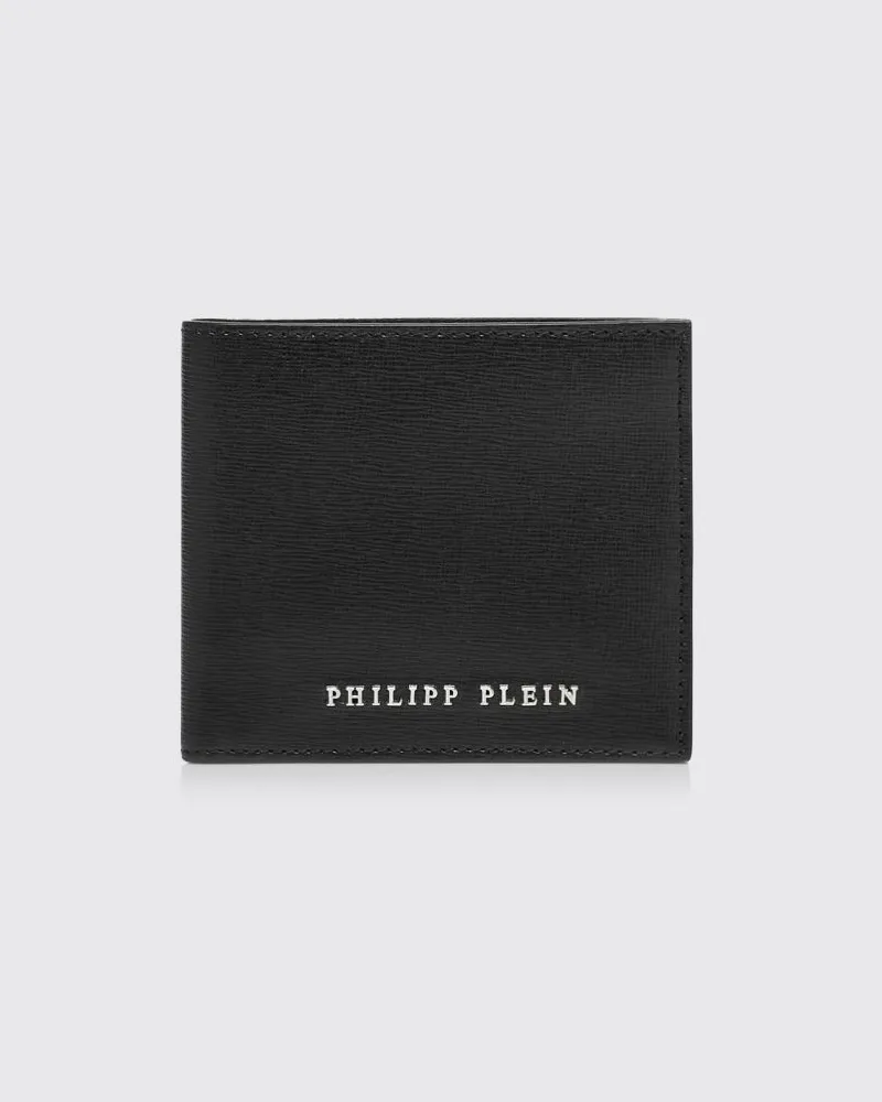 Philipp Plein Zweifach faltbare Geldbörse mit Logo-Print Schwarz