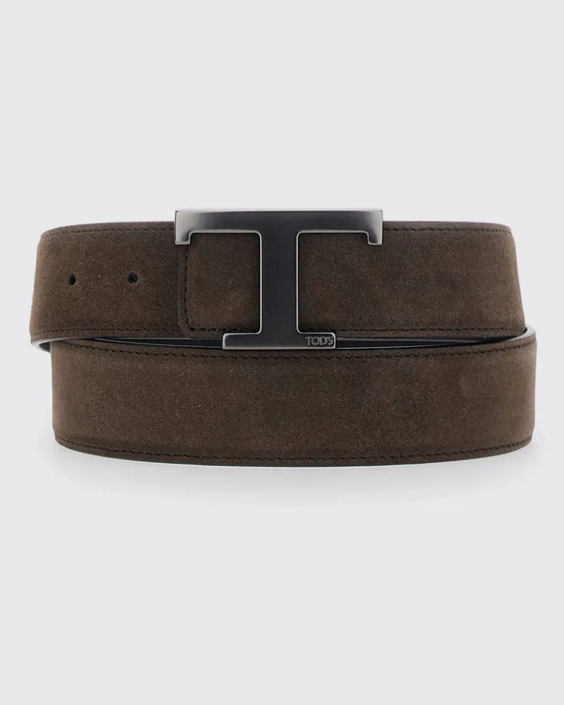 TOD'S Wendbarer T Timeless Kalbsledergürtel mit Monogramm-Schnalle Braun