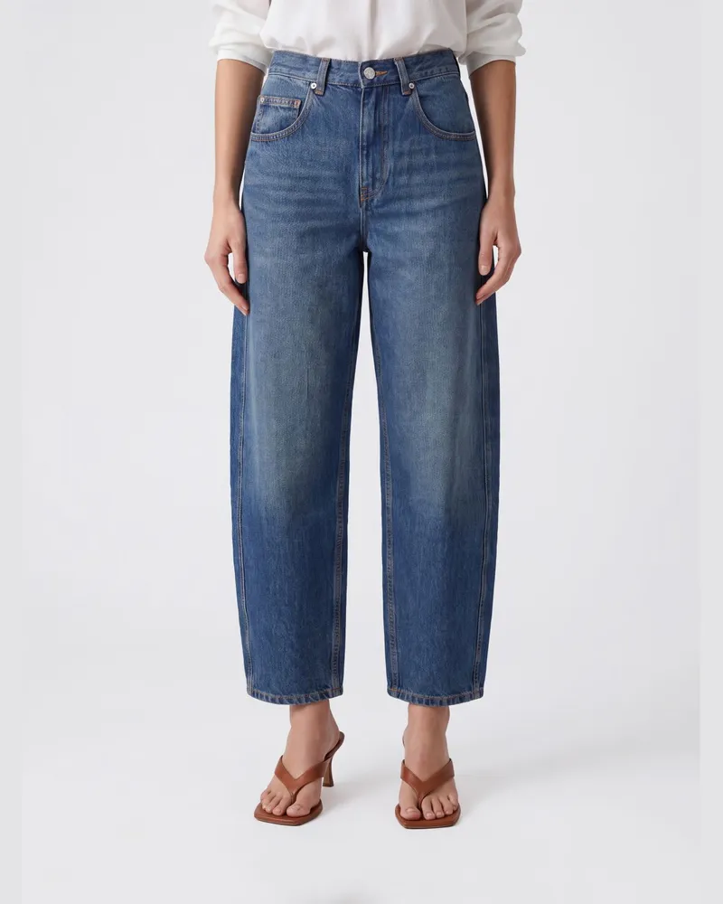 Étoile Isabel Marant Oriane High-Waist Baggy Jeans aus Baumwolldenim Blau
