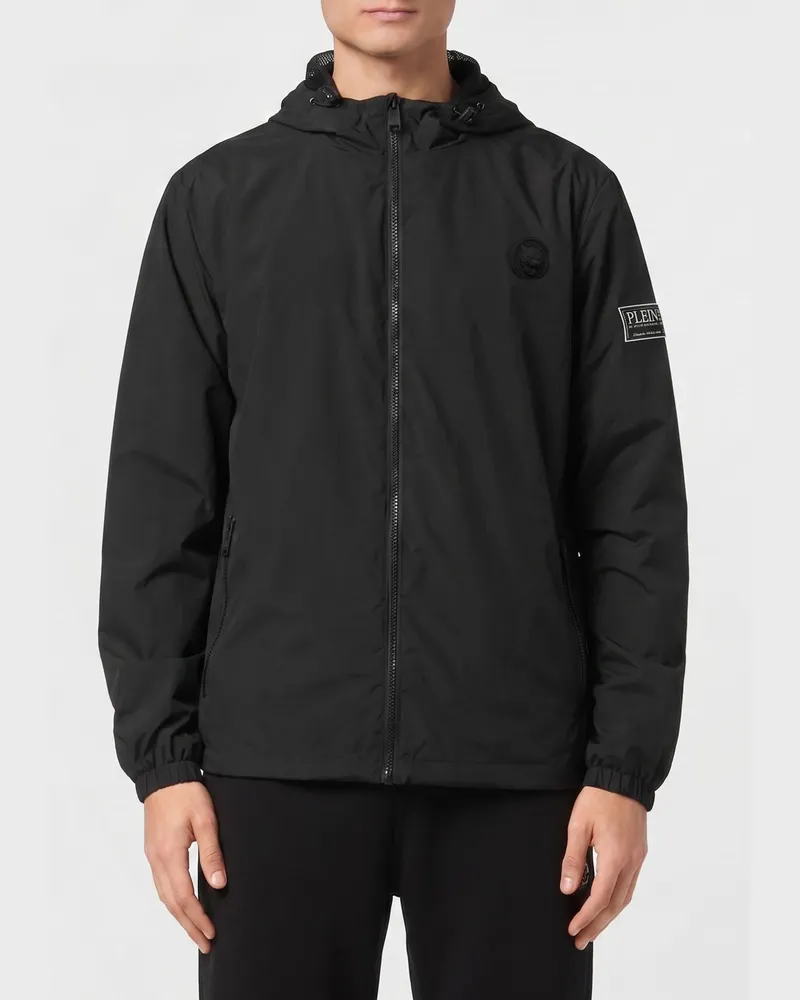 Philipp Plein Kapuzen-Windbreaker Schwarz