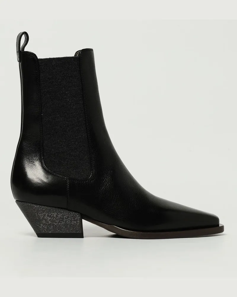 Brunello Cucinelli Flache stiefeletten damen Schwarz