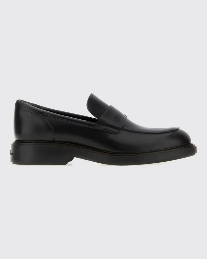 Hogan H704 Pennyloafer aus glattem Kalbsleder mit EVA-Sohle Schwarz