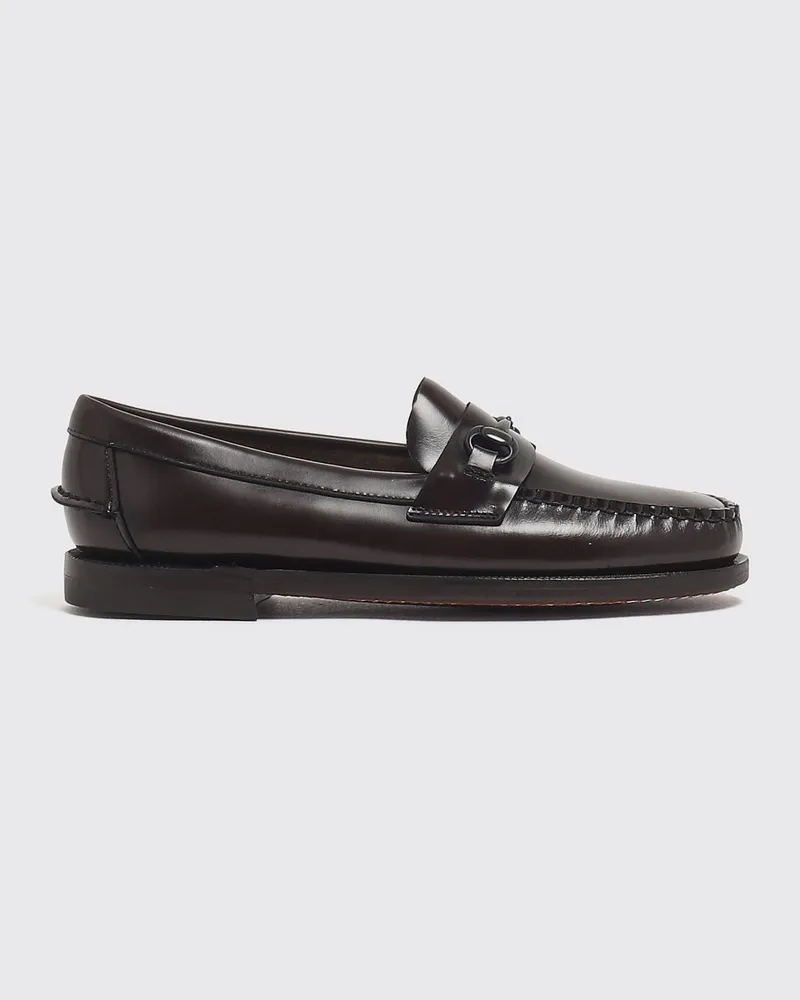 Sebago Joe Penny-Loafer aus gebürstetem Leder mit Metall-Horsebit Burgunderrot