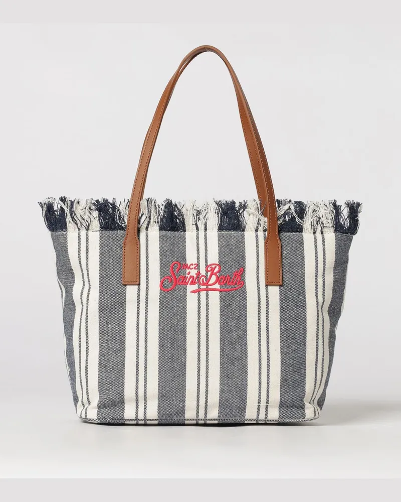 MC2 Saint Barth Baumwolltasche mit gesticktem Logo Blau