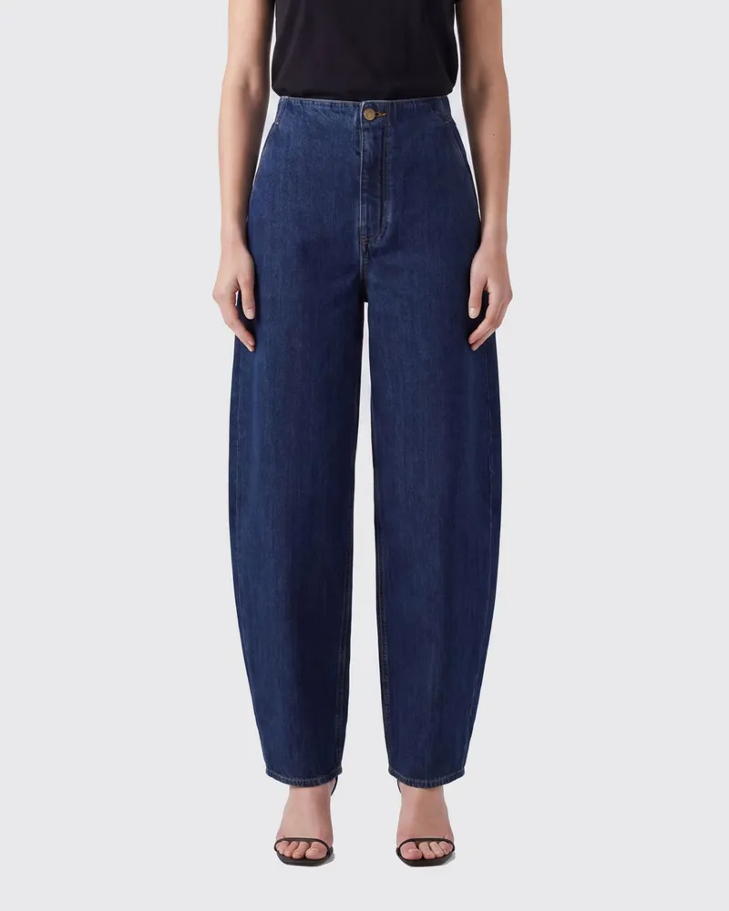 Jil Sander Hoch taillierte Baggy-Jeans aus recyceltem Baumwolldenim Blau