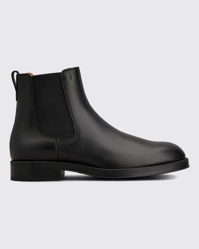 TOD'S T Timeless Chelsea-Boots von aus glattem Kalbsleder mit runder Kappe Schwarz