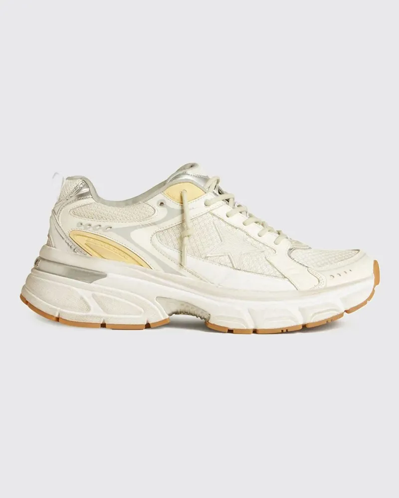Golden Goose Lightstar Bicolor Low-Top-Sneaker aus Leder und Mesh Weiß