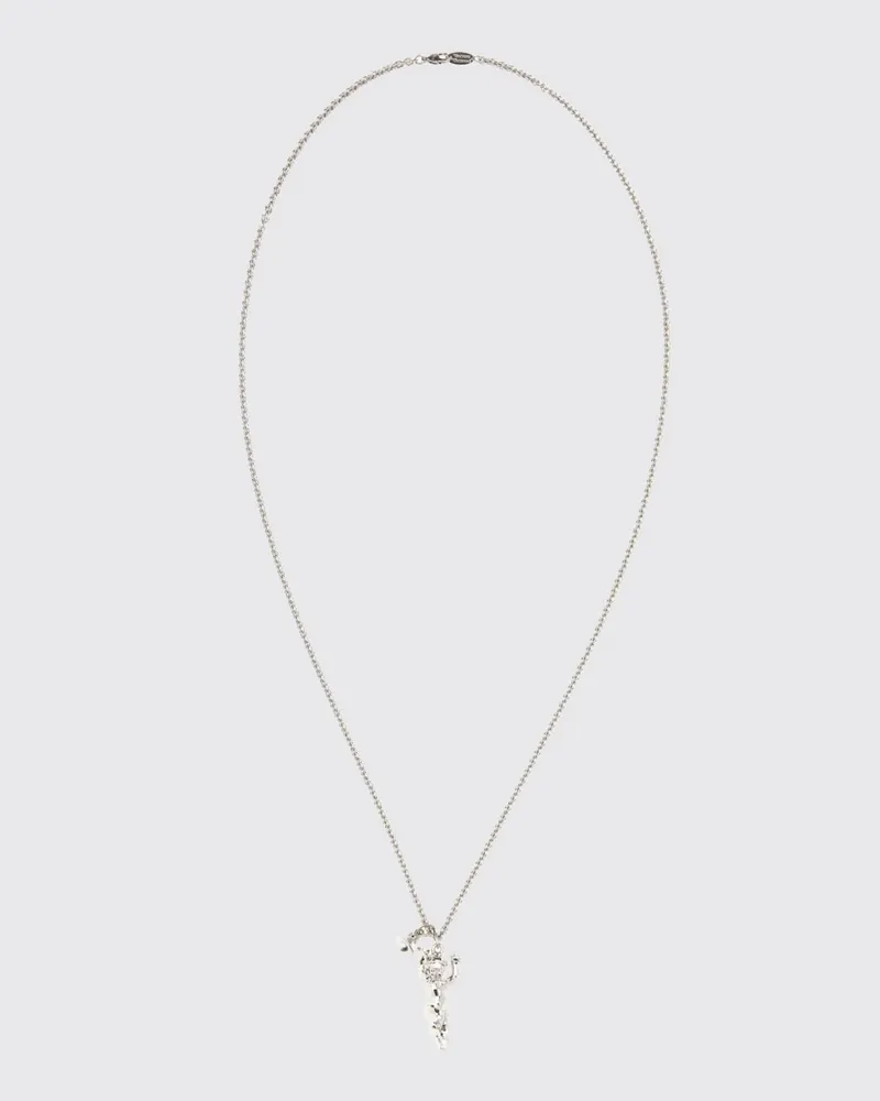 Vivienne Westwood Satyr Halskette aus Metall mit verschiebbarem Orb-Anhänger Platinum