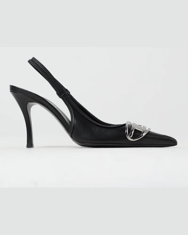 Diesel D-Venus SB Leder-Slingback-Pumps Schwarz