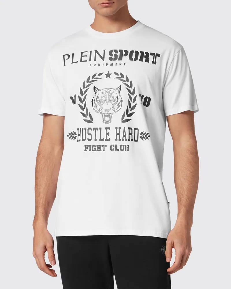 Philipp Plein Baumwoll-T-Shirt mit kontrastierendem Grafikprint Weiß