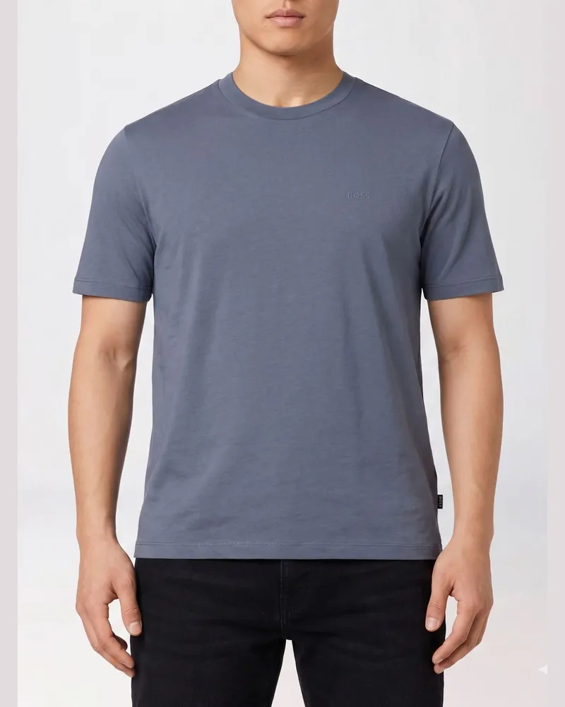 HUGO BOSS Basic Baumwoll-T-Shirt Blau