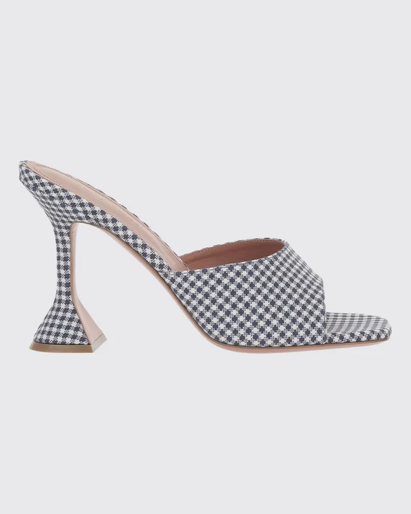 Amina Muaddi Lupita Mules aus Krokoprägung Blau