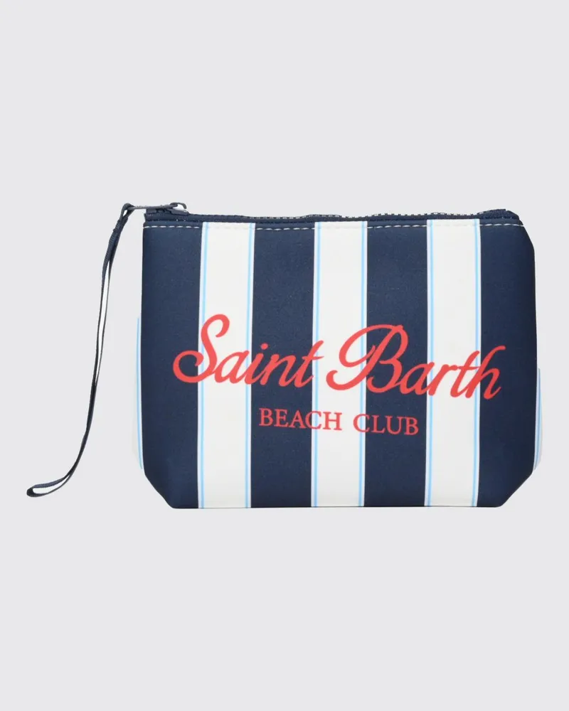 MC2 Saint Barth Aline Pochette aus gestreiftem Polyester Blau