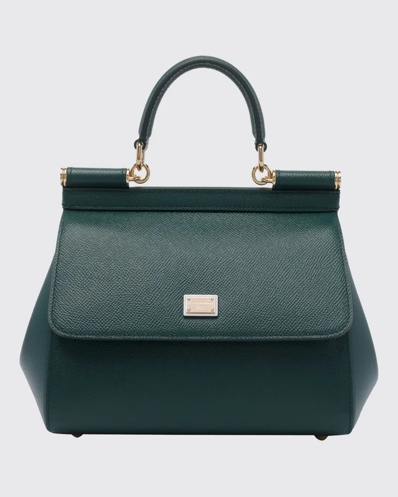 Dolce & Gabbana DOLCE  GABBANA Sicily Mini-Handtasche Dolce & Gabbana aus genarbtem Kalbsleder Waldgrün